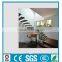 indoor American glass railings wooden float straight stairs/staircase --YUDI