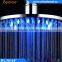 Round Brass Luxury Shower High Pressure Colorful LED Shower Head Powered by Water Pressure