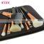 Hot selling rose gold ferrule 8pcs makeup brush set with black zipper pouch