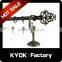 KYOK wholesale professional manufacturer iron curtain rod and finials,dual wrought iron curtain finials