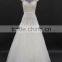 Best selling! Latest A-line high quality beaded lace appliques wedding dress with ribbon bow