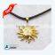 Hot Men's Leather Necklace Christian With Gold Cross Pendant