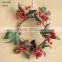 New High Quality Popular Christmas Atificial Candle rings with Berry for Christmas house Decoration