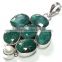 Sterling Silver Emerald With Pearl Pendant, Semiprecious Pendant K5346, cheap wedding rings