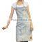 Unisex washed denim chef kitchen apron with pockets for sale