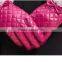 Rex Rabbit Fur Wrist Trim Genuine Sheep Leather Gloves Dimond Lattice Design