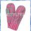 space dye cable knitted fleece lined women gloves