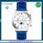 FS FLOWER - SG 1653 Mechanical Automatic Mechanical Movt Moonphase Calendar Watch Bule Leather Strap Men's Quality Watches
