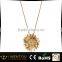 Charm sun flower style gold plated pendant necklace