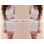 2016 Fashion Women Two Piece Prom Dress Ladies Exposed Belly See Through Black White Lace Sexy Dresses Summer