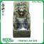 32" sandstone grey lion head outdoor waterfall fountain