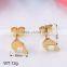 Hot sale fancy gold stainless steel shark shape stud earrings for Halloween gift