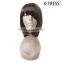 12inch dark brown silk straight high tempreture fibre deep invisible machine made 133g Newest good synthetic hair wig wholesale