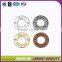 Wholesale custom logo embossed circle sewing metal label