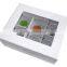 Solid white wooden tea bag storage chest with see through top wholesale
