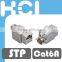 RJ-45 180-Degree Category 6A Shielded Die-Cast Keystone Jack with Cable Holder (8P8C Connector)