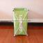Household Rolling Triple Sorter Laundry Hamper with Black Polyester Bags, Satin Silver Frame