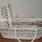 hand made white baby wicker basket