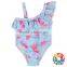 Ruffle One piece Happy flowers Swimsuits for baby girls