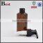 wholesale cosmetic 500ml flat shoulder pet blue detergent plastic shampoo bottle packaging with pump