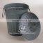 household metal stronger galvanized rubbish bin with lid