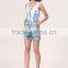2016 Fashion New Design Sleeveless Floral Printing Deep V Women Plasuit