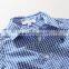 Bulk baby boys girls t shirts blue grid long sleeve cotton shirts for 3-12 years