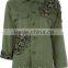 100% cotton women military olive green jacket customized