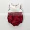 Wholesale Sleeveless Summer Cotton Clothes Baby Girl Wine Mix Romper Baby Playsuits