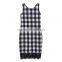 ShiJ 2017 New Design Brand Casual Black White Lattice Lace Vest Women Dresses