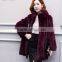 Fashion Genuine Natural Mahogany Mink Fur Coat for Women Walking Jacket with Crosscut Swing