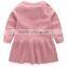 Childrens front tassels long sleeve classt simple pullover sweater kids dresses for girls