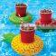 PVC Inflatable Doughnut Drink Cup Holder Float Swimming Pool Water Party Toys