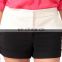 Colorblock Faux Leather Woven Shorts CSS0030