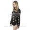 O-Neck Wholesale Dinosaur Printed Women Black Plain Hoodie