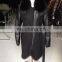 man' genuine leather fur jacket with fox fur collar