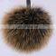 fashion fox fur pompoms key chain real fur pompon accessories