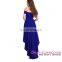 China Wholesale Night Party High Low Hem Off Shoulder Royal Blue Evening Dresses