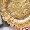 Elegant gold dinner charger plates factory wholesale 13inch glass plates for decoration or wedding