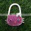 Silver Tone Lovely Cat Rhinestones Handbag Purse Folding Hanger Hook