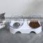 Lovely Cat Ear Shaped Pets Feeder Bevel Double Water Bowls Neck Protection Cat Bowl