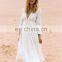 New Long Cotton Beach Cover up White Cover up Swimwear Women Swimsuit Cover up Lace Patchwork Vestido Largo Playa Pareo Tunics