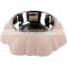Easy to clean non-slip petal shape pet dog bowl food stainless steel wholesale