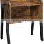 Industrial Nightstand Stackable End Table Cabinet for Storage Side Table for Small Spaces