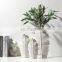 2022 Nordic Vase Fleur Irregular Leaves Tall Vase White Jardiniere Porcelain Ceramic Vase Pot  Home Decoration Gift Ornaments