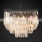 Retro Classic Odeon Multi-layer square Tier Luxury  Black Crystal Chandelier For Living Room Bedroom Ceiling Lighting