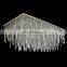 Modern Black Flushmount Crystal Ceiling Light LED Lamp with Iron and Glass Body for Rectangular Dining Room Villa