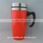 factory made bulk order stainless steal inner rubber paint outter 500ml travel mug with pp handle