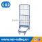 Industrial metal storage collapsible laundry cart with wheels