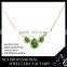 Elegant rose gold jewelry necklace, green natural stone necklace, gemstome 925 silver necklace with 18K gold plating